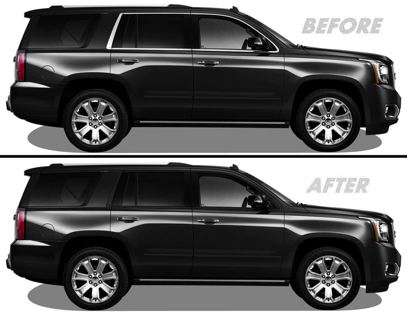 SlickMod تغطية فينيل سوداء SlickMod Chrome Delete لزخرفة نوافذ GMC Yukon 2015-2020 (أسود لامع) - Image 1