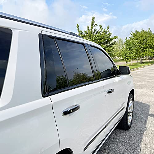 SlickMod تغطية فينيل سوداء SlickMod Chrome Delete لزخرفة نوافذ GMC Yukon 2015-2020 (أسود لامع) - Image 5