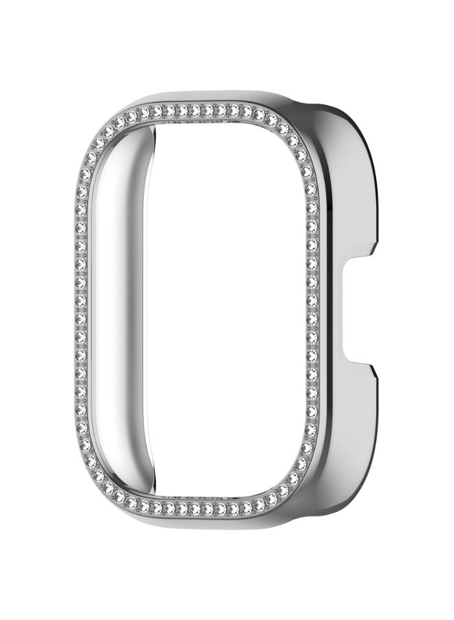Hollow Jewelry Case For Redmi Watch 5 Active Cover Women/Men, Durable Anti-Fall Rhinestone Bumper Frame For Redmi Watch 5  Active Smartwatch Accessories (Silver) - Image 2