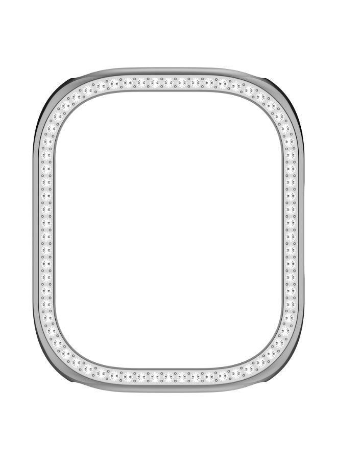 Hollow Jewelry Case For Redmi Watch 5 Active Cover Women/Men, Durable Anti-Fall Rhinestone Bumper Frame For Redmi Watch 5  Active Smartwatch Accessories (Silver) - Image 4