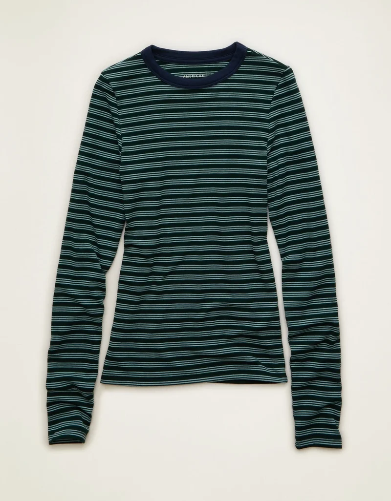 American Eagle  AE Cozy Crew Neck Long Sleeve T-Shirt  | Best Price UAE