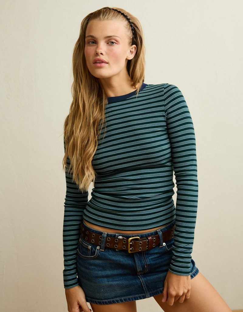 American Eagle AE Cozy Crew Neck Long Sleeve T-Shirt - Image 1