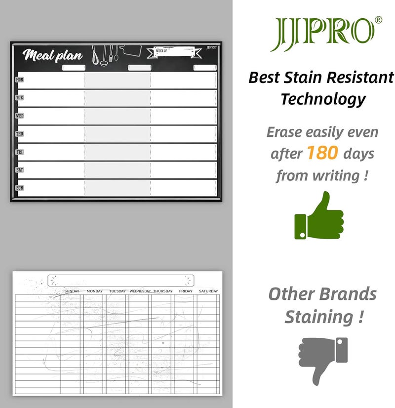 JJPRO Magnetic Dry Erase Meal Planning Whiteboard for Refrigerator-One 14.5x11 Weekly Menu Board and Two Notes Whiteboard for Kitchen Fridge-Refrigerator Organizer with Meal Planner Boards - Image 4