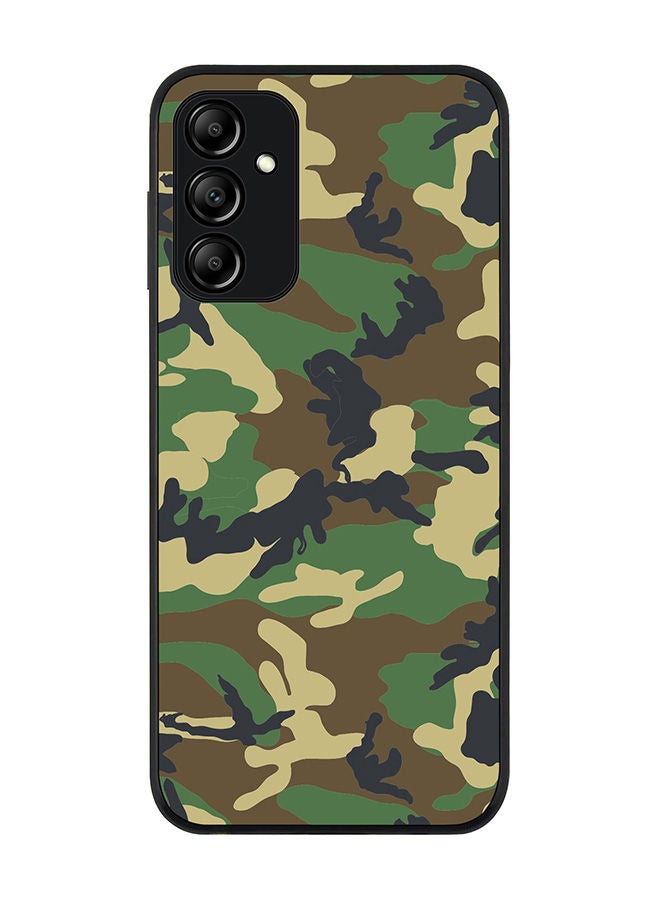 Stylizedd حافظة سوداء متينة لهاتف سامسونج جالاكسي A14 4G/5G، حافظة رفيعة، حواف مطاطية مرنة، مضادة للسقوط، غلاف TPU جل رقيق - تمويه الغابة - Image 1