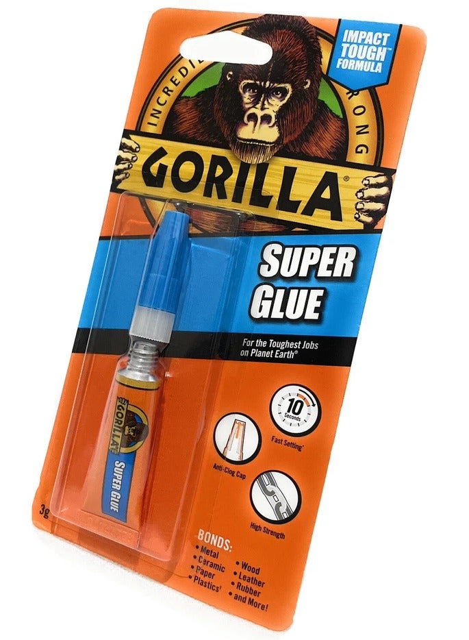 Gorilla غراء غوريلا سوبر يلتصق بالبلاستيك والورق والخشب والمعادن والسيراميك والمزيد 3 جرام - Image 2