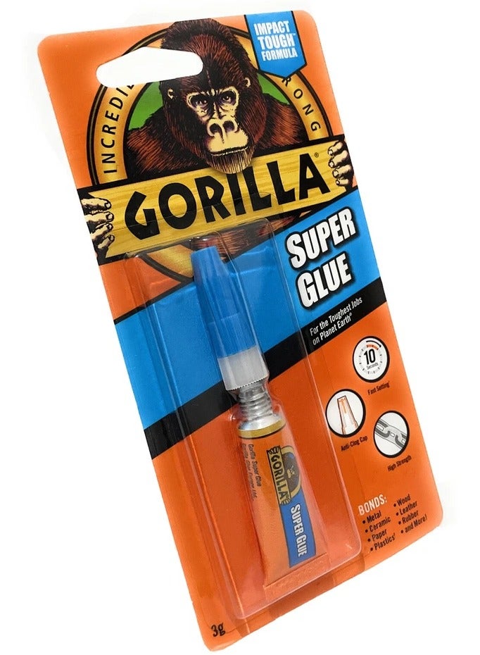 Gorilla غراء غوريلا سوبر يلتصق بالبلاستيك والورق والخشب والمعادن والسيراميك والمزيد 3 جرام - Image 3