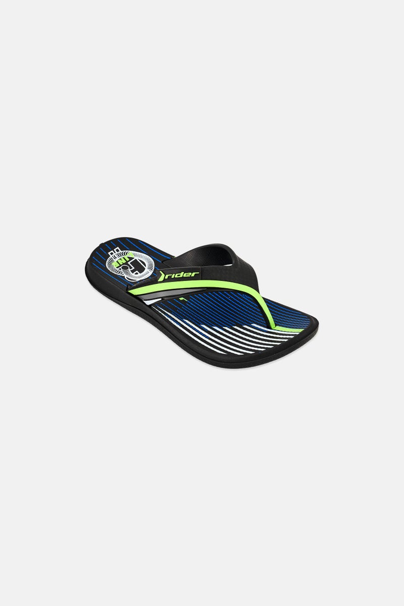 RIDER Kids Boy R Line Slip On Sandals, Black - Image 1
