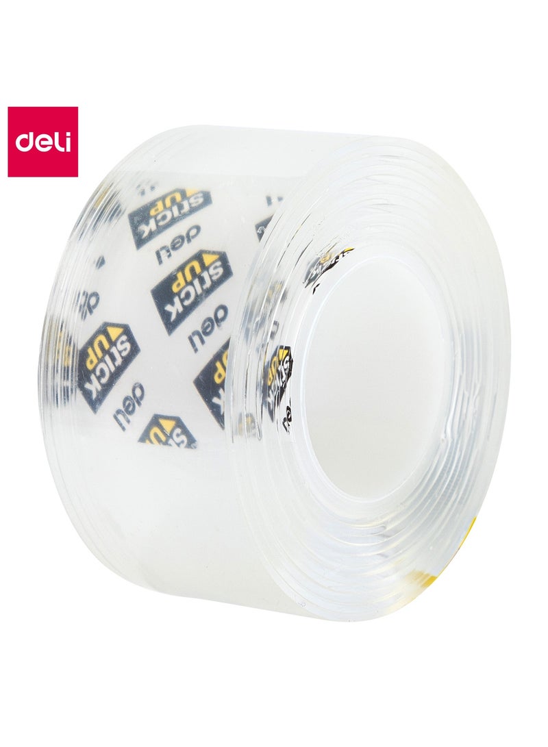 Deli EA35201 STICK UP Acrylic Nano Mounting Tape, 25.4mm x 1.5m x 1mm, Super Strong Double-Sided, Transparent, Multi-Surface Adhesion, - Image 1