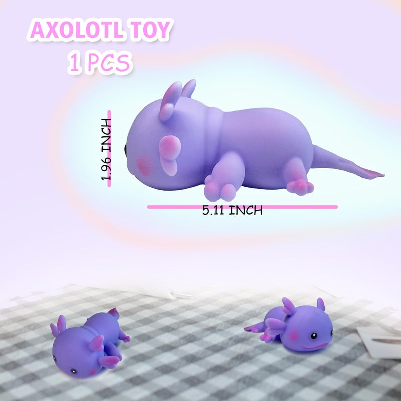 ZTATU Axolotl Squishy Stress Balls for Adults & Kids (1PCS) Sensory Fidget Toys Squeeze Dough Ball, Party Favors Stress Toy for Office, School, Travel, Easter Basket Stuffers (Purple) - Image 2