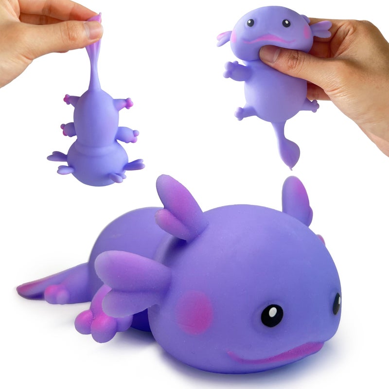 ZTATU Axolotl Squishy Stress Balls for Adults & Kids (1PCS) Sensory Fidget Toys Squeeze Dough Ball, Party Favors Stress Toy for Office, School, Travel, Easter Basket Stuffers (Purple) - Image 1