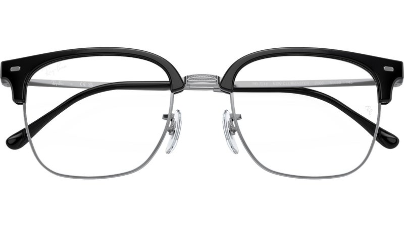راي بان Unisex Ray-Ban RX7216F 2000 New Clubmaster Black Silver RX Optical Frame - 53mm - Image 4