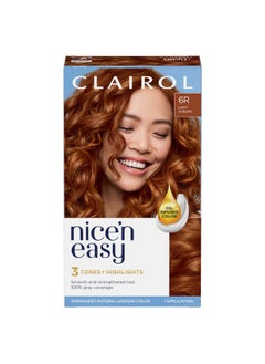 CLAIROL Clairol Nice'n Easy Permanent Hair Dye, 6R Light Auburn Hair Color, Pack of 1  - Image 1