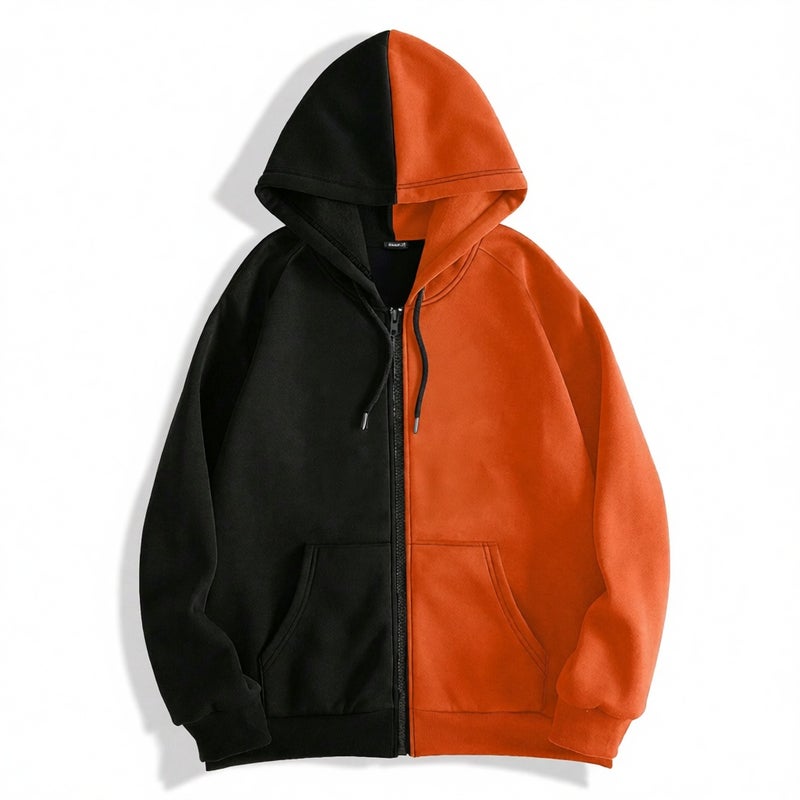 Men's Casual Smiley Patch Hoodie Long Sleeve Sports Top - Image 1