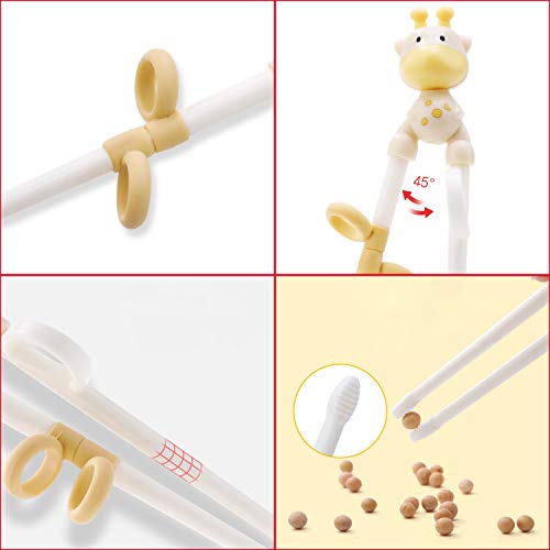 GAOJIXING Wakaka Chicken Shape Chopsticks, Easy to Use Training Chopsticks for Children and Adults, Made With Non-Toxic Dishwasher-safe Reusable Chopstick Set (Pink Deer) - Image 2