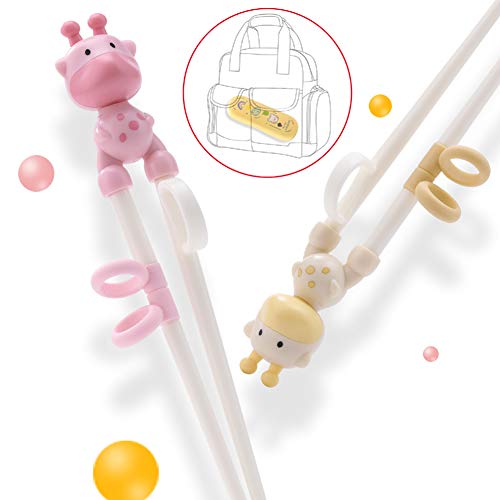 GAOJIXING Wakaka Chicken Shape Chopsticks, Easy to Use Training Chopsticks for Children and Adults, Made With Non-Toxic Dishwasher-safe Reusable Chopstick Set (Pink Deer) - Image 4