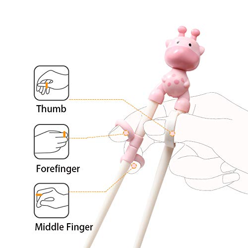 GAOJIXING Wakaka Chicken Shape Chopsticks, Easy to Use Training Chopsticks for Children and Adults, Made With Non-Toxic Dishwasher-safe Reusable Chopstick Set (Pink Deer) - Image 3