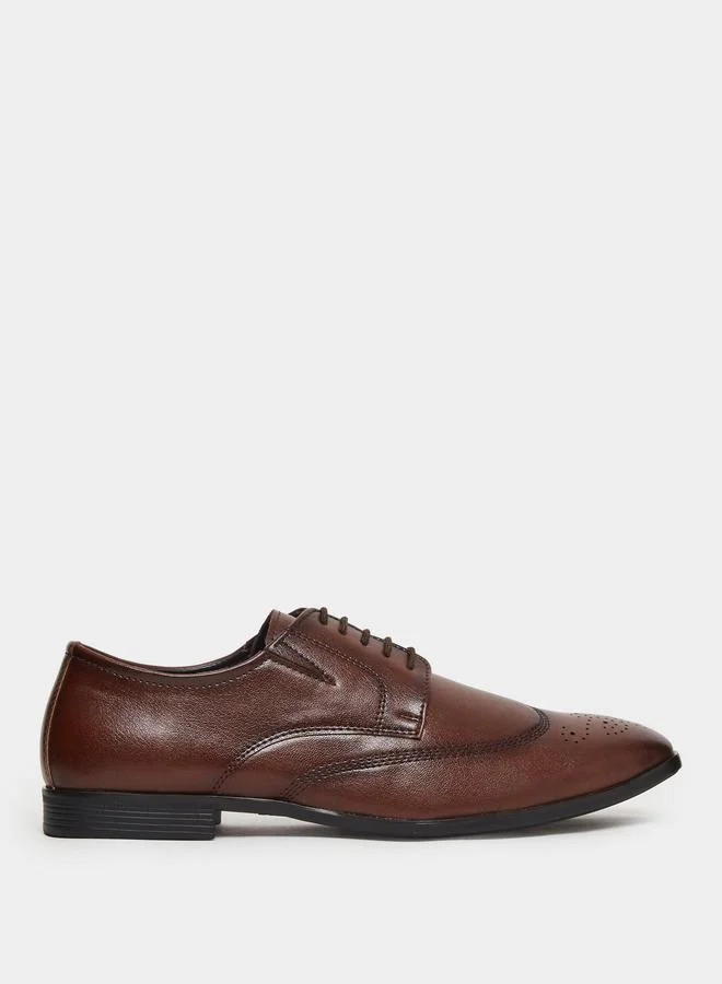 Styli Brown Classic Brogue Lace-Up Shoes