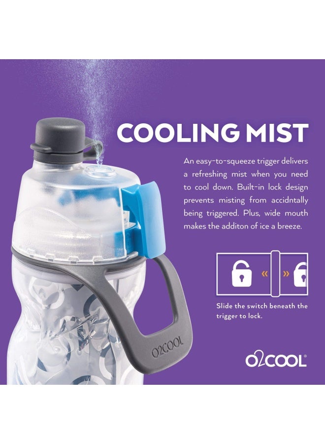 O2COOL Mist N Sip Misting Water Bottle 2in1 Mist And Sip Function With No Leak Pull Top Spout Reusable Sports Water Bottle  20 oz Soccer - Image 4