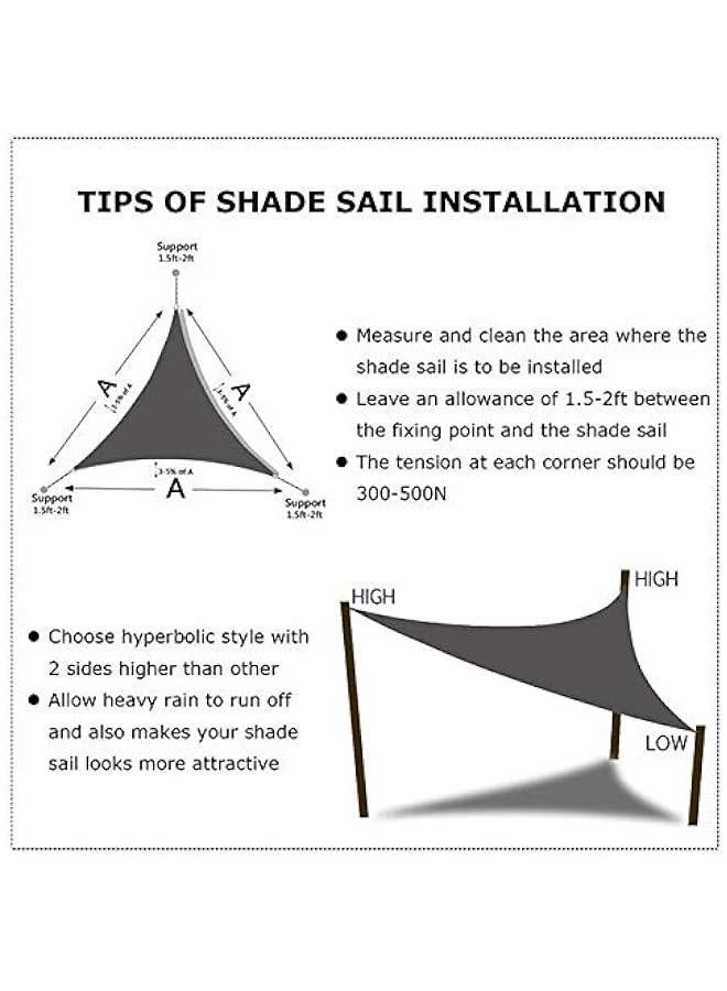 Generic Sun Shade Sail Triangle Waterproof Sun Shade 95% UV Block Canopy for Patio Backyard Lawn Garden Outdoor Activities with Fixing Kit (3.6x3.6x3.6m(11.8x11.8x11.8ft),Brown)  - Image 3