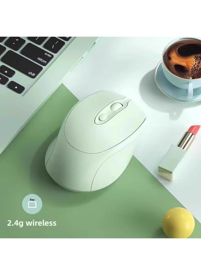 Laptop Universal Wireless Bluetooth Mouse Rechargeable Dual-Mode Mute Girl Office Mouse Silent Unlimited-Specifications:Official Standard Configuration [lake Green] Bluetooth + 2.4g Wireless Version★Charge  - Image 1