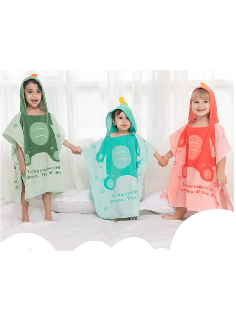 واي آند دي Kids Bath Towel,Children Hooded Towel, Microfiber Towel Super Soft, Robe Poncho Bathrobe, for Boys Girls Swimming Beach Holiday Water Playing, Cartoon Animal Pattern (Pink Dinosaur) - Image 2