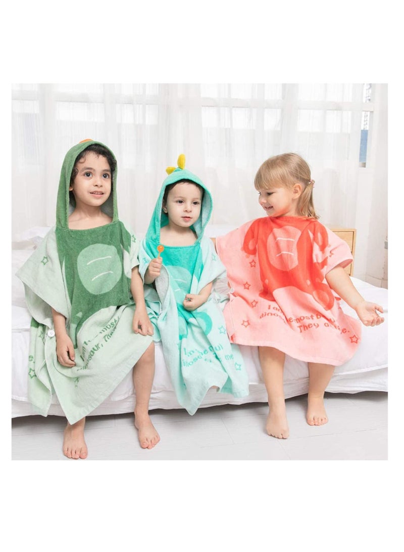واي آند دي Kids Bath Towel,Children Hooded Towel, Microfiber Towel Super Soft, Robe Poncho Bathrobe, for Boys Girls Swimming Beach Holiday Water Playing, Cartoon Animal Pattern (Pink Dinosaur) - Image 5