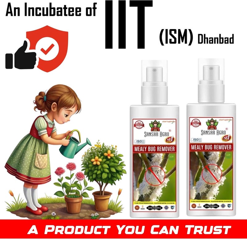 Sansar Agro رذاذ سانسار أجرو® لإزالة البق الدقيقي، سائل أساسي فاخر للإزالة الكاملة للبق الدقيقي من النباتات (100 مل) - Image 2