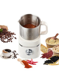 ET-LIFE Electric Grinder, 800g Stainless Steel Coffee-Bean Grinder Stainless Steel, for Spices, Herbs, and Nuts Grinding and Coffee CR-0429 White  - Image 1
