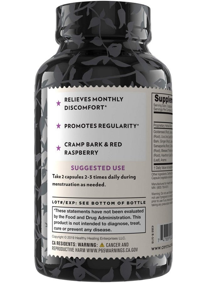 Crystal Star Women'S Best Friend (60 Capsules) Herbal Menstrual Relief Supplement For Help With Cramps & Bloating Dong Quai Cramp Bark Hawthorne & Red Raspberry Nongmo  - Image 3