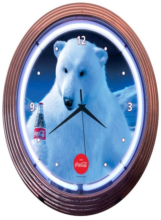 Neonetics Drinks Coca Cola Polar Bear Neon Wall Clock, 15-Inch