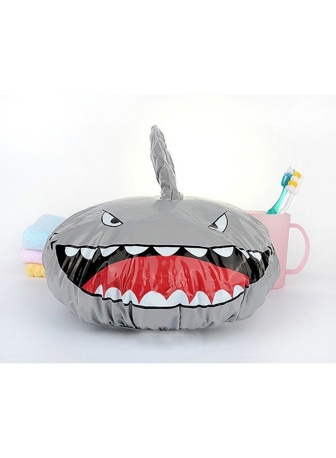 DS.DISTINCTIVE STYLE Ace Select Shower Cap Shark Kids Shape Shower Hat Baby Bath Cap - Sliver - Image 3