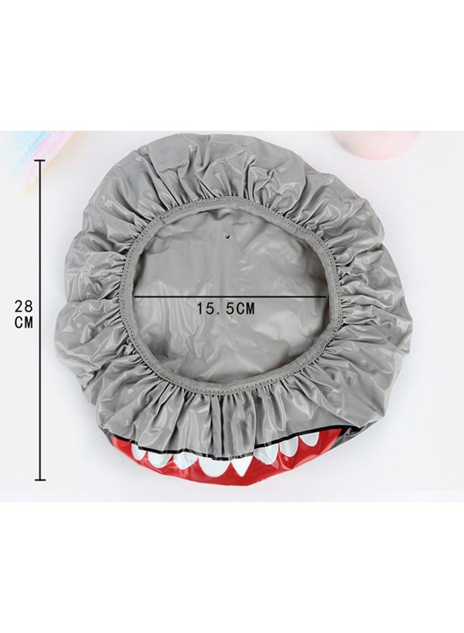 DS.DISTINCTIVE STYLE Ace Select Shower Cap Shark Kids Shape Shower Hat Baby Bath Cap - Sliver - Image 5