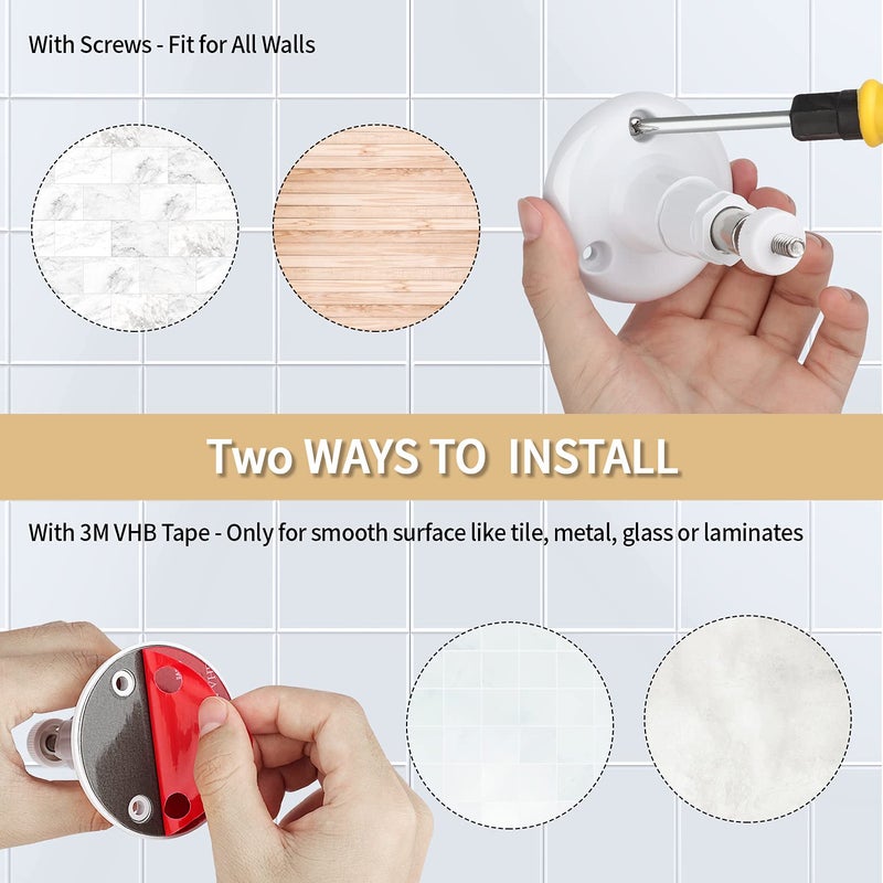 ALERTCAM 2Pack Adhesive Wall Mount for Ring Stick Up Cam & Ring Indoor Cam(1st Gen), 360 Degree Adjustable Screwless Bracket for Your Ring Surveillance Camera, 2 Ways Installation Without Drilling  - Image 5