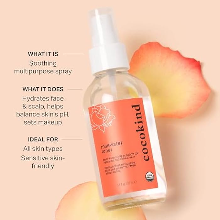 Cocokind Rosewater Facial Toner by Cocokind, Multipurpose Spray to Set Makeup, Double Cleanse, and Balance Skins pH, Made with Rose Hydrosol, 4 Fl Oz - Image 2