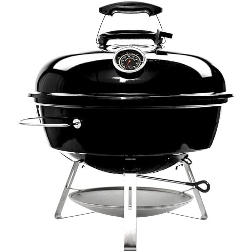 Slow 'N Sear SnS Grills Slow ‘N Sear Travel Kettle, 2-Zone Cook Charcoal Basket and Easy Spin 18” Grate - Portable Charcoal Grill for BBQ Cooking - Travel Kettle 18” - Image 1