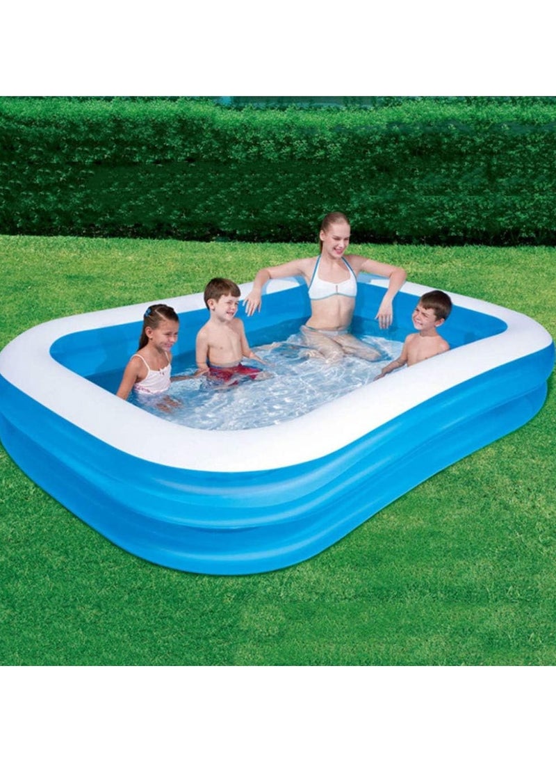 Generic Rectangular Swimming Pool Children Inflatable Swimming Pool Adult Outdoor Large Bathing Pool Summer Seat Bracket Pool  - Image 1