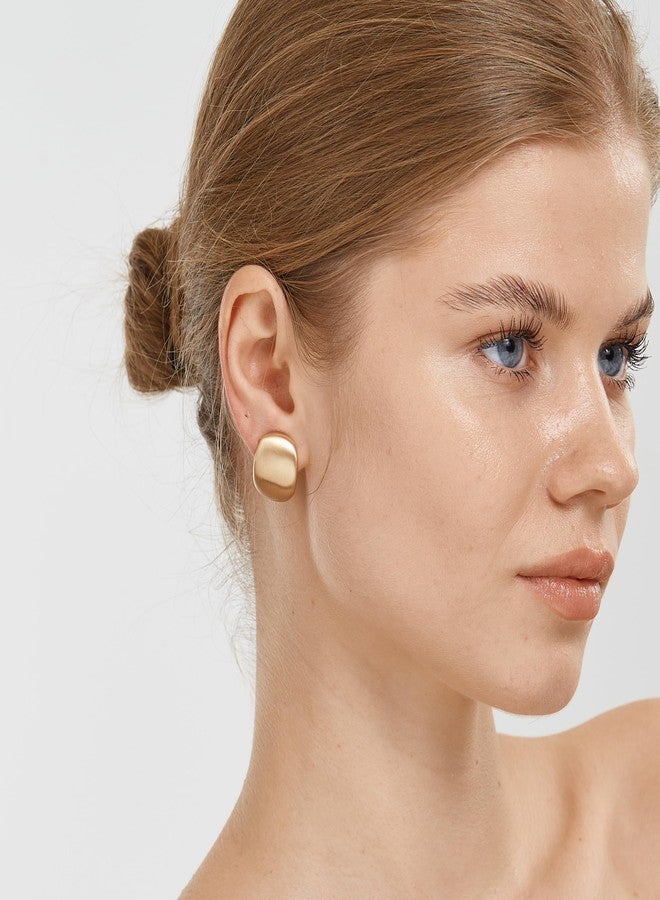 FANZE 2 Pairs Matte Gold Sliver Clip on Earrings for Women No Piercing Comfortable Fashion Jewelry Gift for Holiday Daily - Image 2