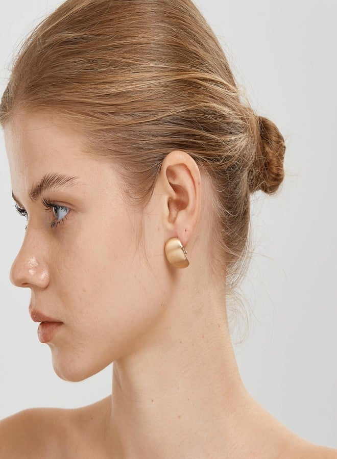 FANZE 2 Pairs Matte Gold Sliver Clip on Earrings for Women No Piercing Comfortable Fashion Jewelry Gift for Holiday Daily - Image 4
