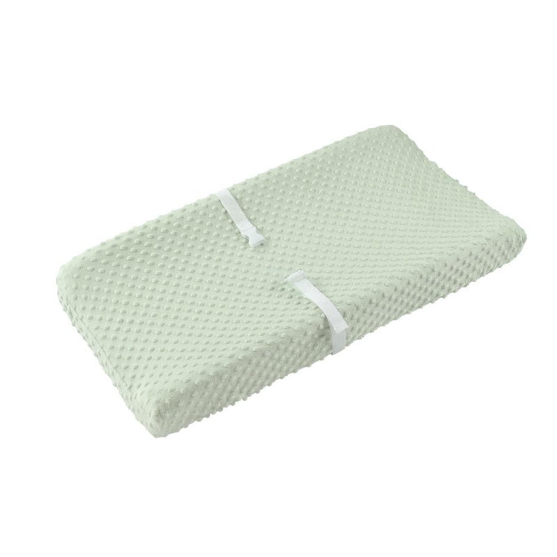 QUENESS Baby Changing Pad Cover, Super Soft Plush Dot Diaper Changing Table Covers for Baby Girls and Boys, Ultra Comfortable, Safe for Babies, Fit 32"/34'' x 16" Pad (Green) - Image 1