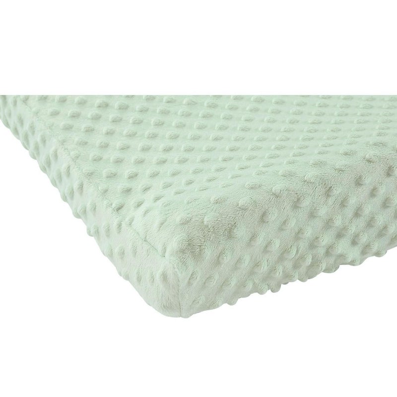 QUENESS Baby Changing Pad Cover, Super Soft Plush Dot Diaper Changing Table Covers for Baby Girls and Boys, Ultra Comfortable, Safe for Babies, Fit 32"/34'' x 16" Pad (Green) - Image 4