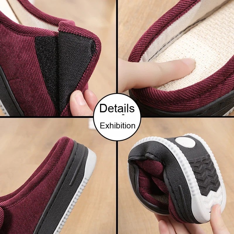 Y&D Adjustable for Velcro Linen for Slippers Breathable Large Size Home Shoes for Men Women Non-Slip Outer Wear for Elderly Export - Image 4