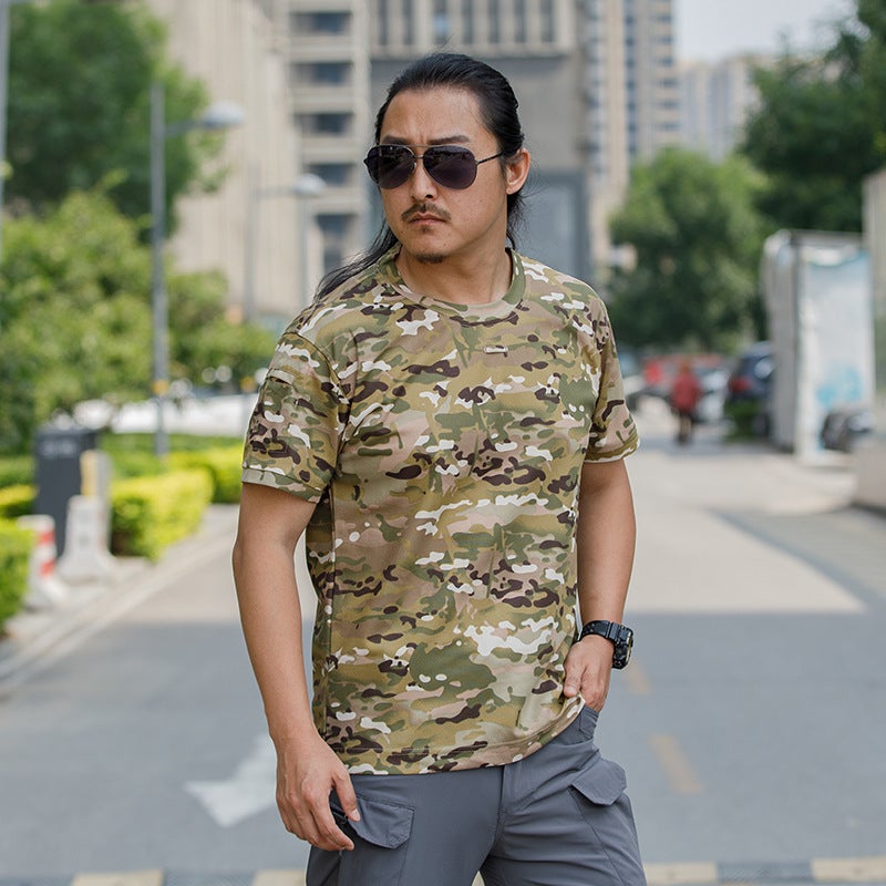 Tactical Quick-Dry T-Shirt Set Summer Men CP camouflage  - Image 1