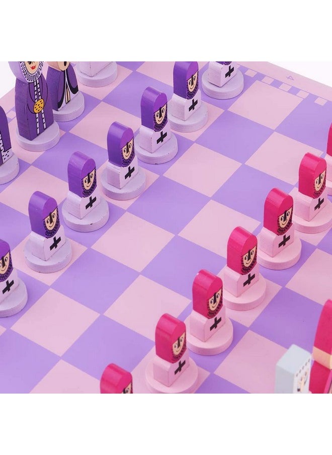 Marsrut - Travel Chess Set With Chess Board Educational Toys For Kids And Adults Pink - Image 1