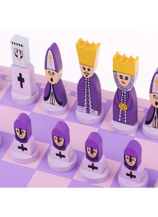 Marsrut - Travel Chess Set With Chess Board Educational Toys For Kids And Adults Pink - Image 1