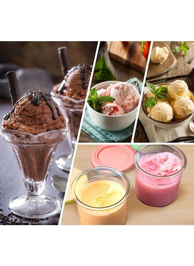 Generic - 4-Piece Ice Cream Pint Containers for Ninja Creami Pints and Lids 16oz Creamy Storage Containers Compatible with NC301 NC300 NC299AMZ Series Ice Cream Maker, BPA-Free, Dishwasher Safe - Image 1