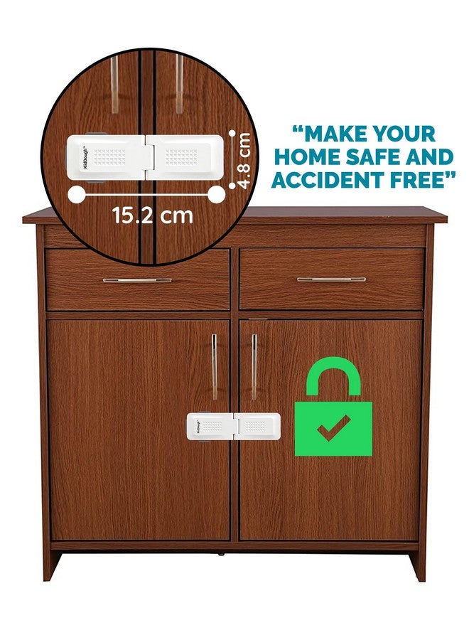 KidDough Baby Proofing Premium Child Safety Lock | For Refrigerator, Cabinets, Drawers, Fridge, Cupboard, Wardrobe, Door | Baby Safety (Pack Of 4,White) - Image 5