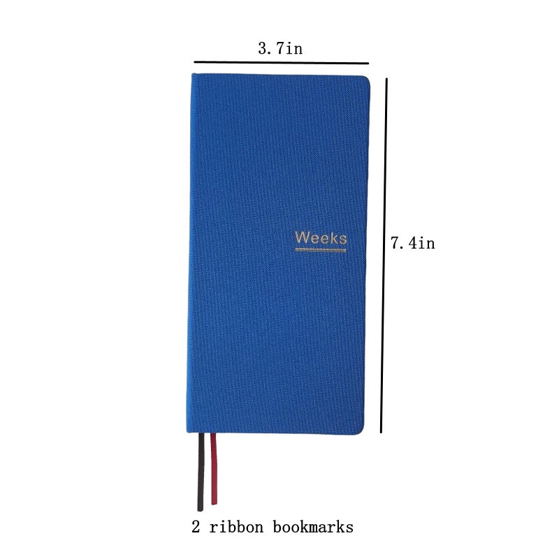 receip Undated Weekly Planner Notebook Pocket Organizer Appointment Book Journal Notebook A6 Week Plan Notepad (Blue with cover) - Image 2