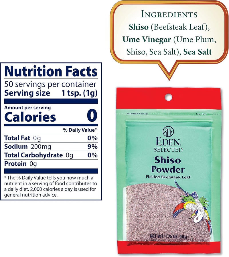 Eden Shiso Leaf Powder Traditionally made in Japan Pickled Beefsteak Leaf 176 oz - Image 2