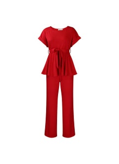 Arabest D3206 European and American Women's 2023 Summer Solid Color Strap Top High Waist Wide Leg Pants Fashion Casual Foreign Trade Suit  - Image 2