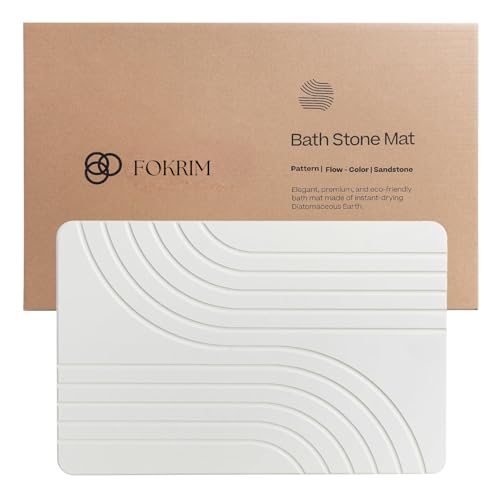 FOKRIM Bathroom Mats Anti Slip - Door mat Earth Stone Bath Mat, Quick Drying, Absorbent Bathroom Mat, Anti Skid Mat for Bathroom Easy to Clean (60x40 cm Perfect in Size) - Image 1